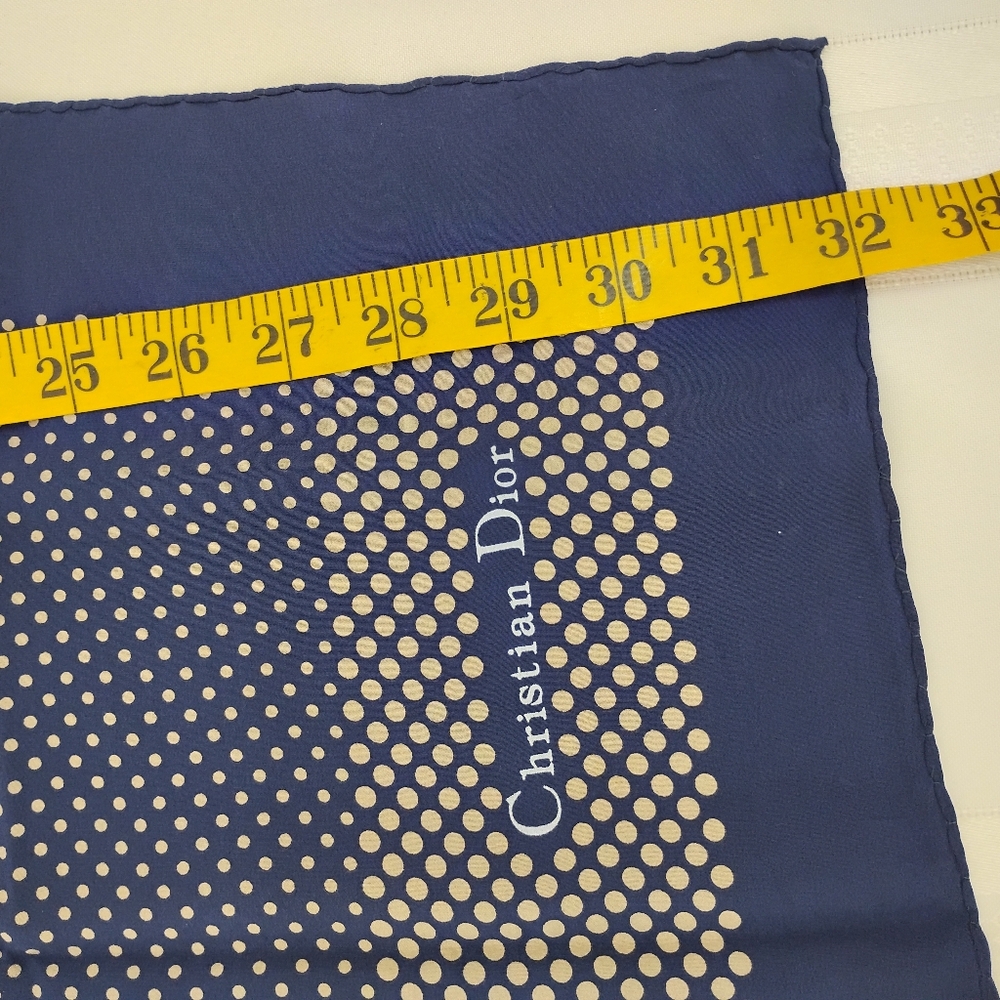 CHRISTIAN DIOR Blue and Cream Authentic Scarf - Picture 5 of 8
